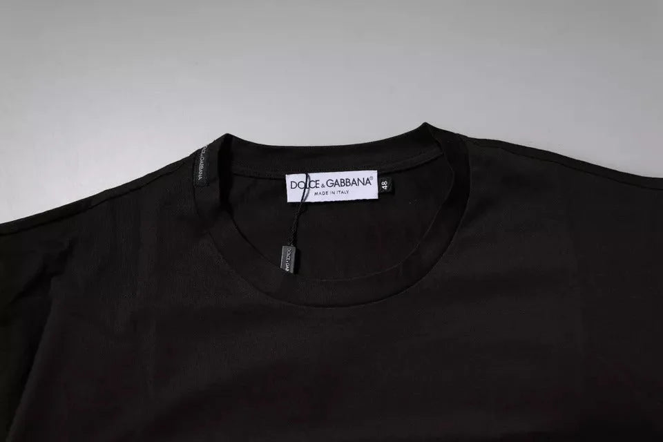Dolce & Gabbana Dark Brown Logo Cotton Crew Neck T-shirt - IT48 | M - T-Shirts
