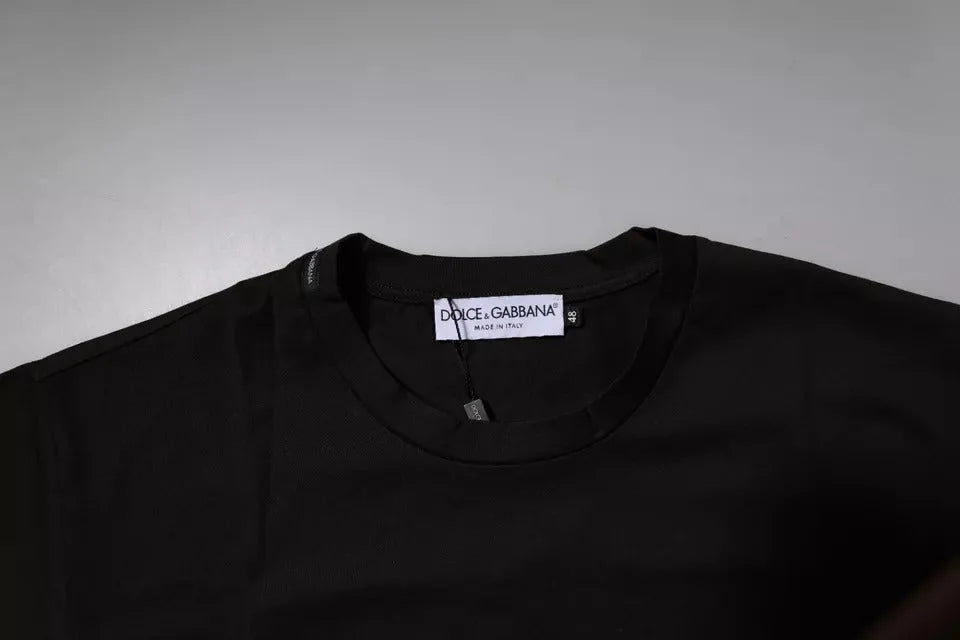 Dolce & Gabbana Dark Brown Logo Cotton Crew Neck T-shirt - IT48 | M - T-Shirts