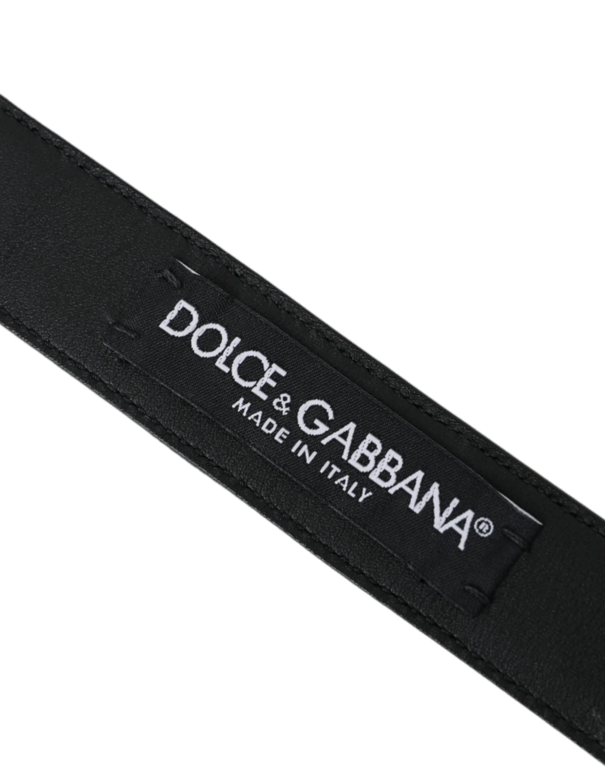 Dolce & Gabbana Dark Brown Perforated Leather Metal Buckle Belt Men - 85 cm / 34 Inches - Belts