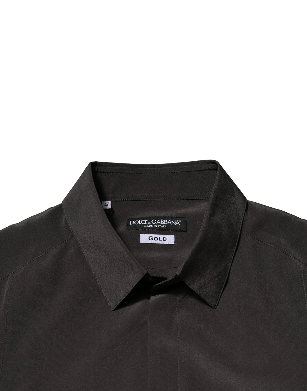 Dolce & Gabbana Dark Brown Silk GOLD Men Dress Formal Shirt - IT40 | M - Shirts
