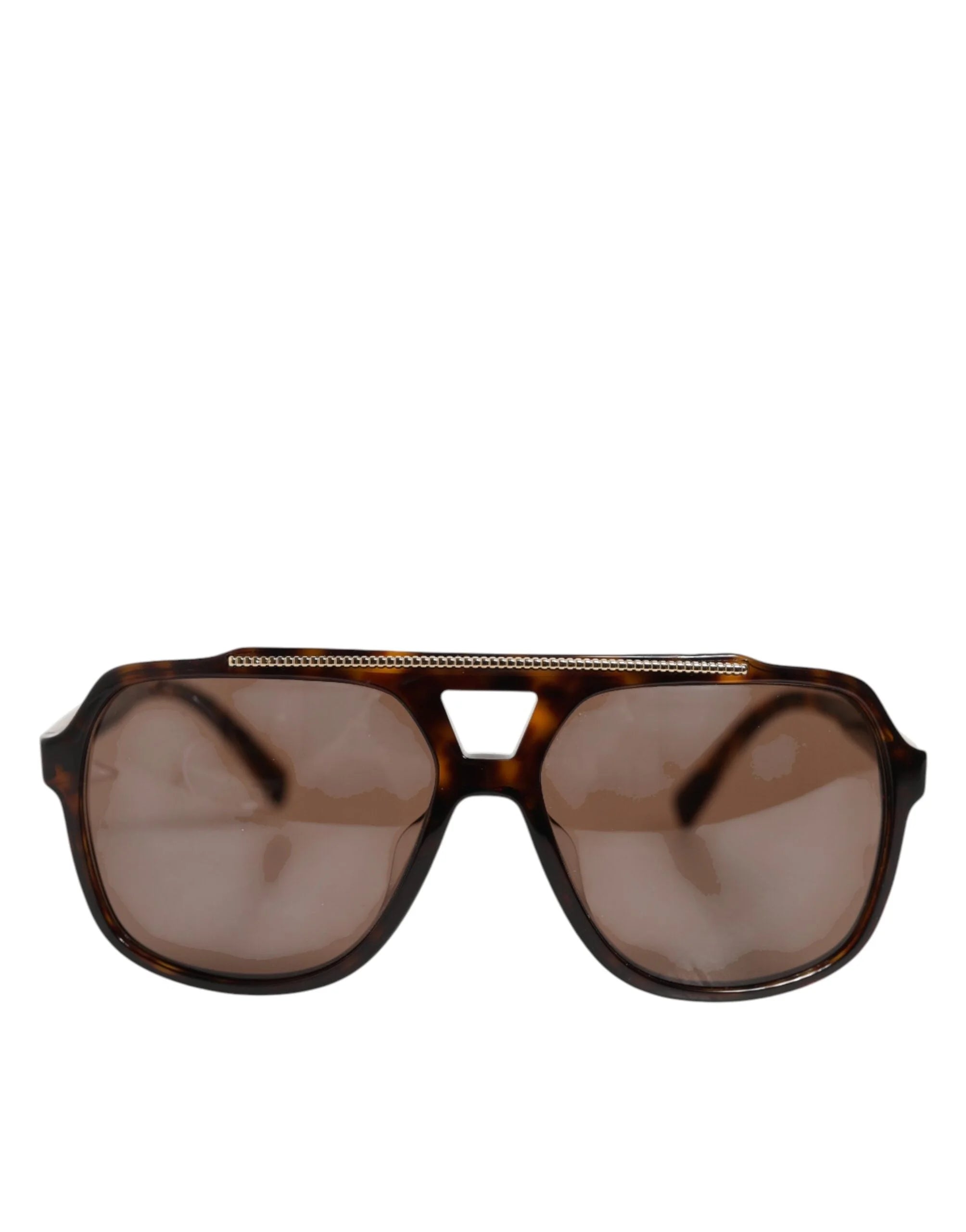 Dolce & Gabbana Dark Brown Tortoise Shell Pilot Frame Sunglasses - Sunglasses