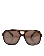 Dolce & Gabbana Dark Brown Tortoise Shell Pilot Frame Sunglasses - Sunglasses