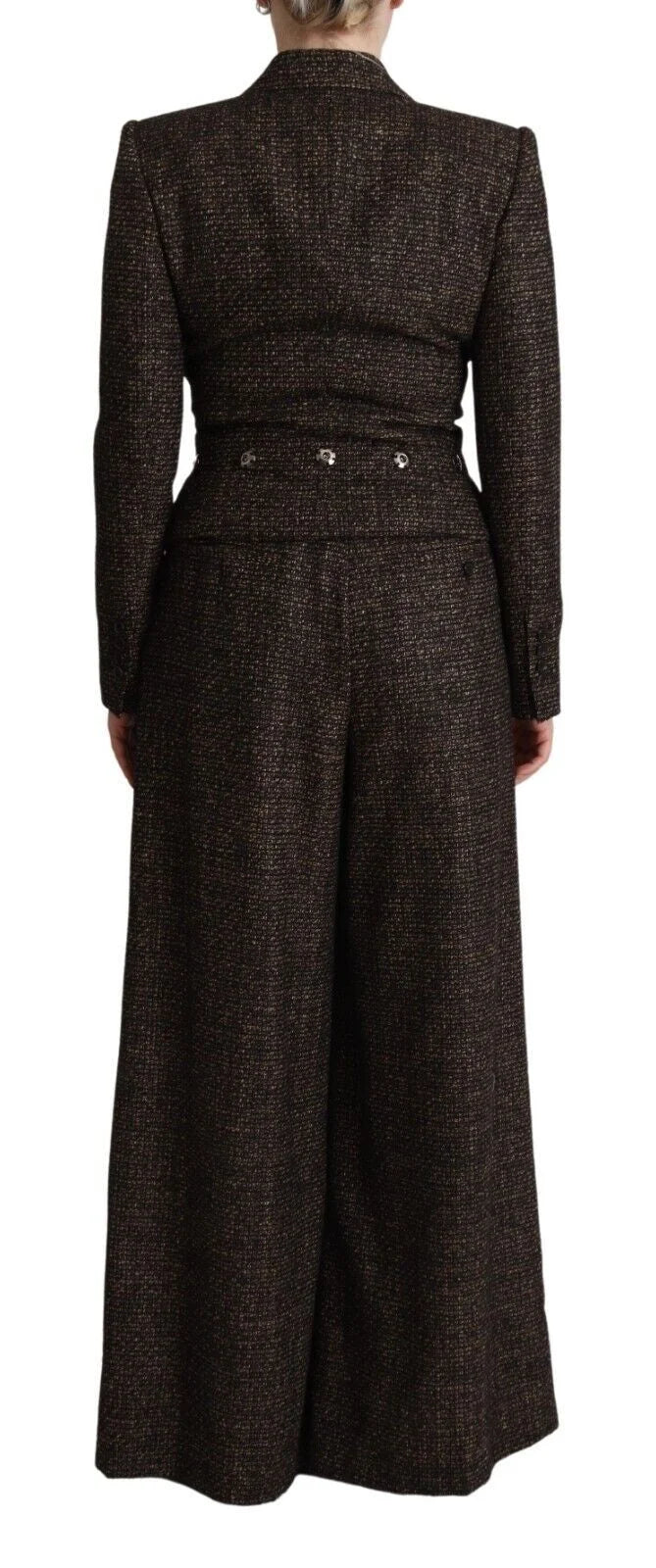Dolce & Gabbana Dark Brown Wool Single Breasted 2 Pc Jacket Pants - IT40|S - Pant Suits