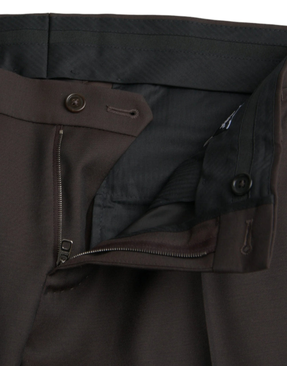 Dolce & Gabbana Dark Brown Wool Slim Fit Formal Pants - IT48 | M - Trousers
