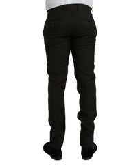Dolce & Gabbana Dark Brown Wool Slim Fit Formal Pants - IT48 | M - Trousers