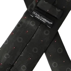 Dolce & Gabbana Dark Gray 100% Silk Fantasy Adjustable Men Tie - Neckties