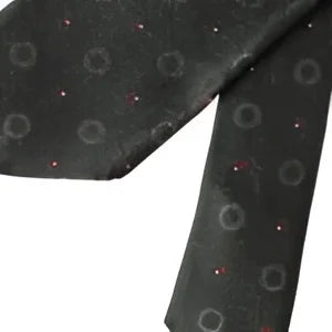 Dolce & Gabbana Dark Gray 100% Silk Fantasy Adjustable Men Tie - Neckties