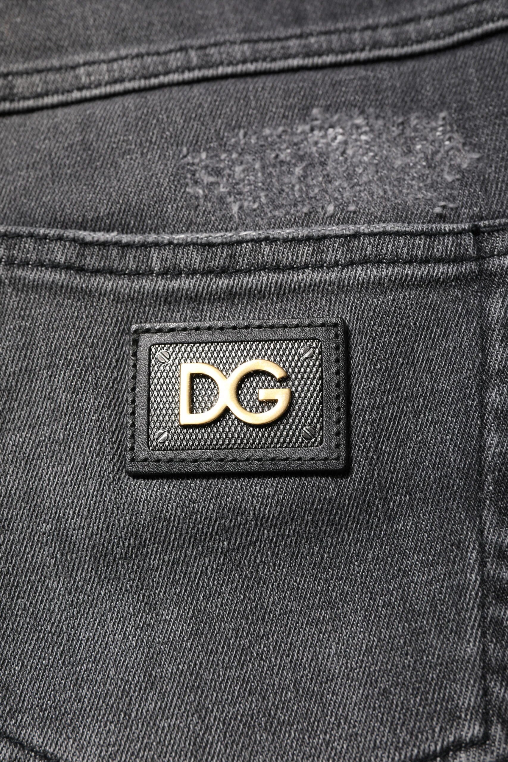 Dolce & Gabbana Dark Gray AUDREY Cotton Skinny Denim Jeans - IT38 | XS - Jeans