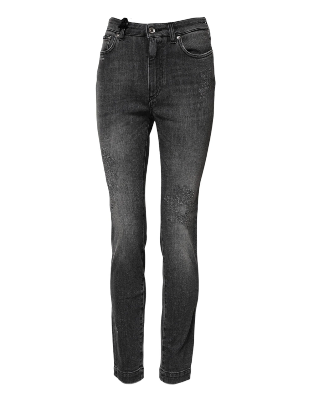 Dolce & Gabbana Dark Gray AUDREY Cotton Skinny Denim Jeans - IT38 | XS - Jeans
