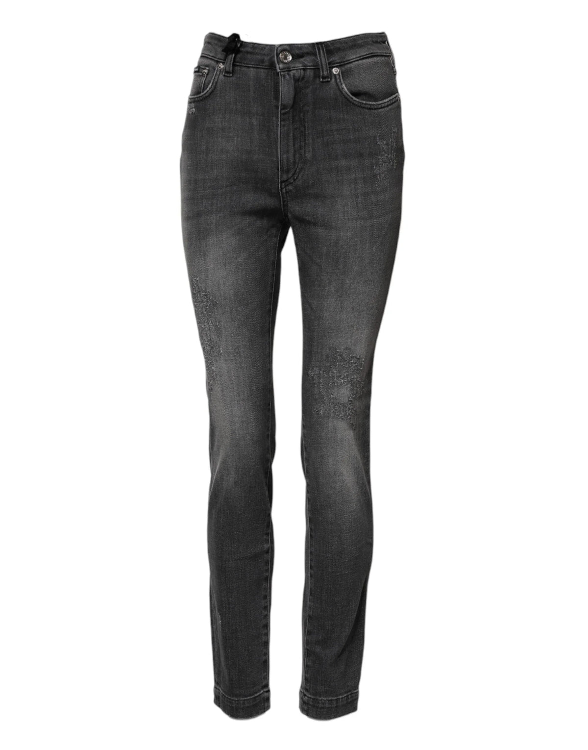 Dolce & Gabbana Dark Gray AUDREY Cotton Skinny Denim Jeans - IT38 | XS - Jeans