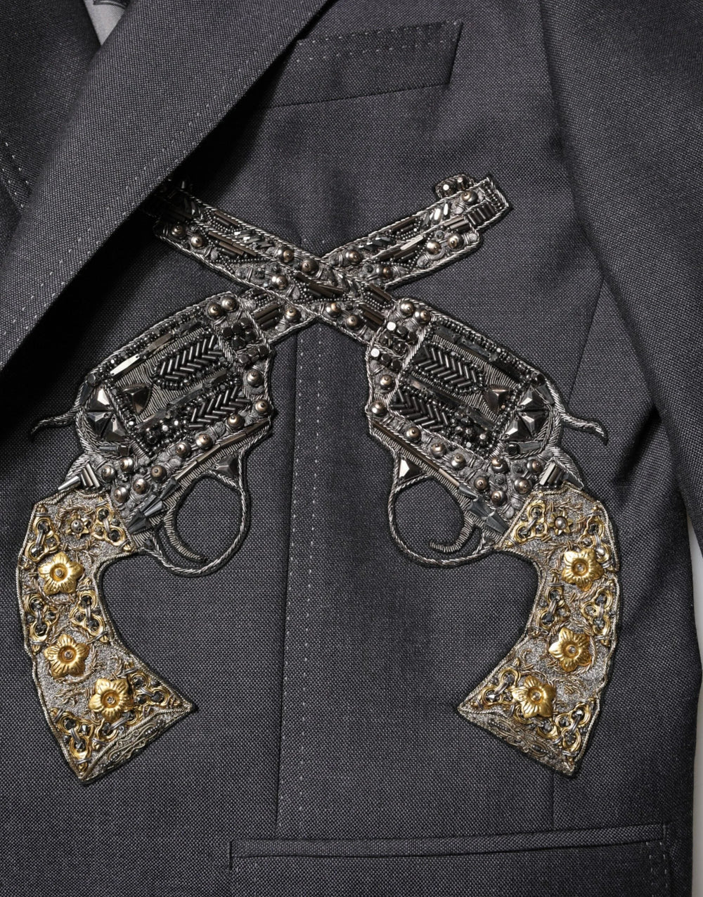 Dolce & Gabbana Dark Gray Bee Embroidery SICILIA Coat Blazer - IT52 | XL - Sport Jackets