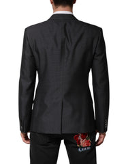 Dolce & Gabbana Dark Gray Bee Embroidery Wool Coat Blazer - IT50 | L - Sport Jackets