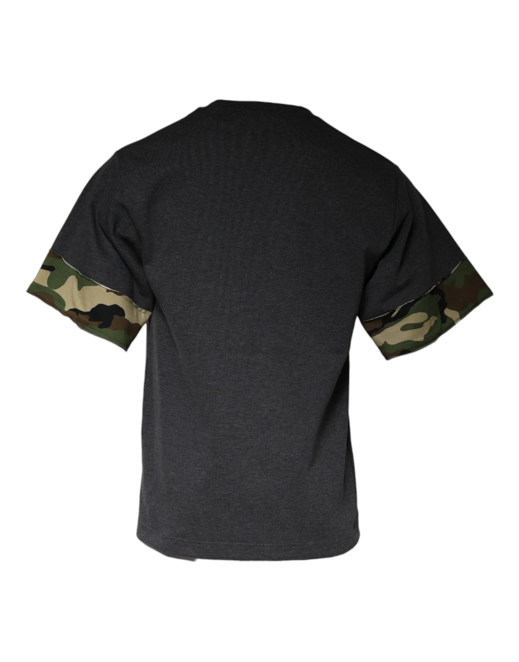 Dolce & Gabbana Dark Gray Camouflage Crew Neck T-shirt - IT46 | S - T-Shirts