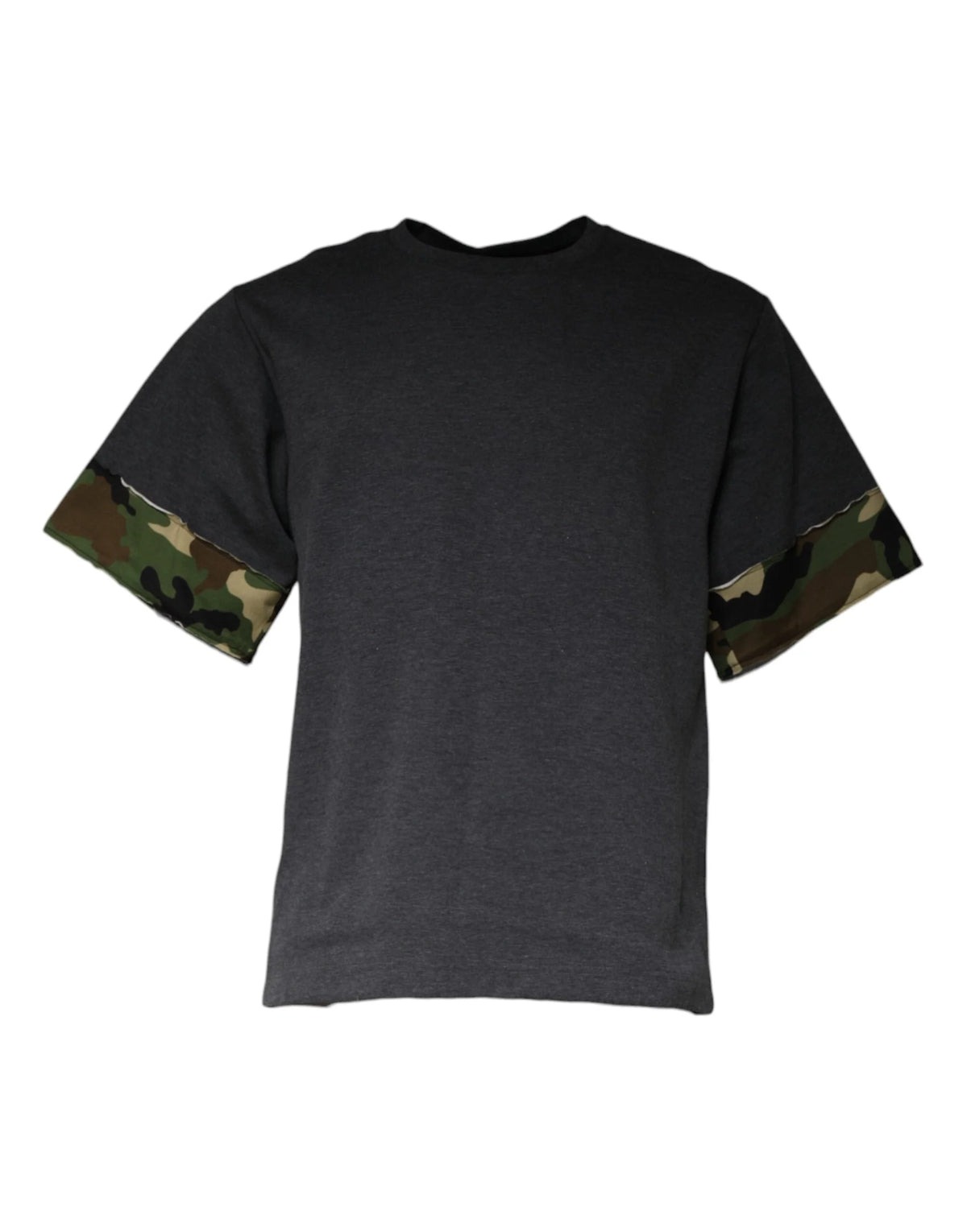 Dolce & Gabbana Dark Gray Camouflage Crew Neck T-shirt - IT46 | S - T-Shirts