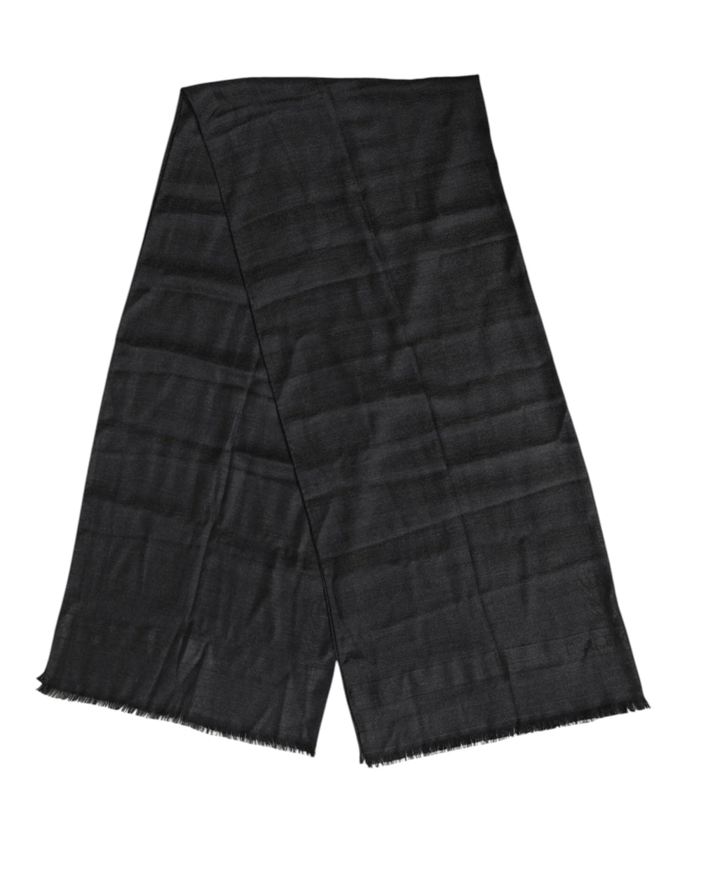 Dolce & Gabbana Dark Gray Cashmere Fringes Neck Warmer Scarf - Scarves & Shawls