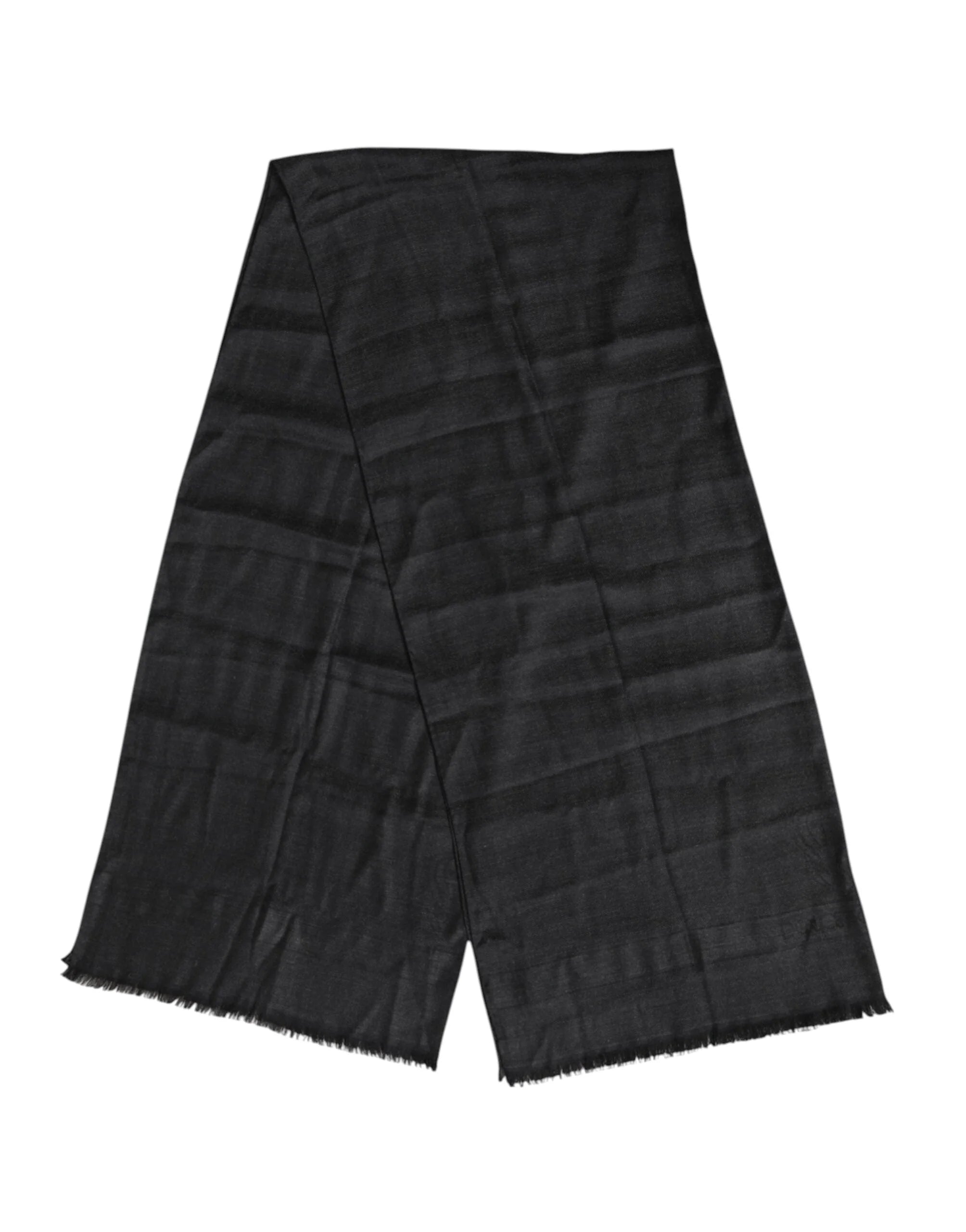 Dolce & Gabbana Dark Gray Cashmere Fringes Neck Warmer Scarf - Scarves & Shawls