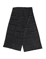 Dolce & Gabbana Dark Gray Cashmere Fringes Neck Warmer Scarf - Scarves & Shawls