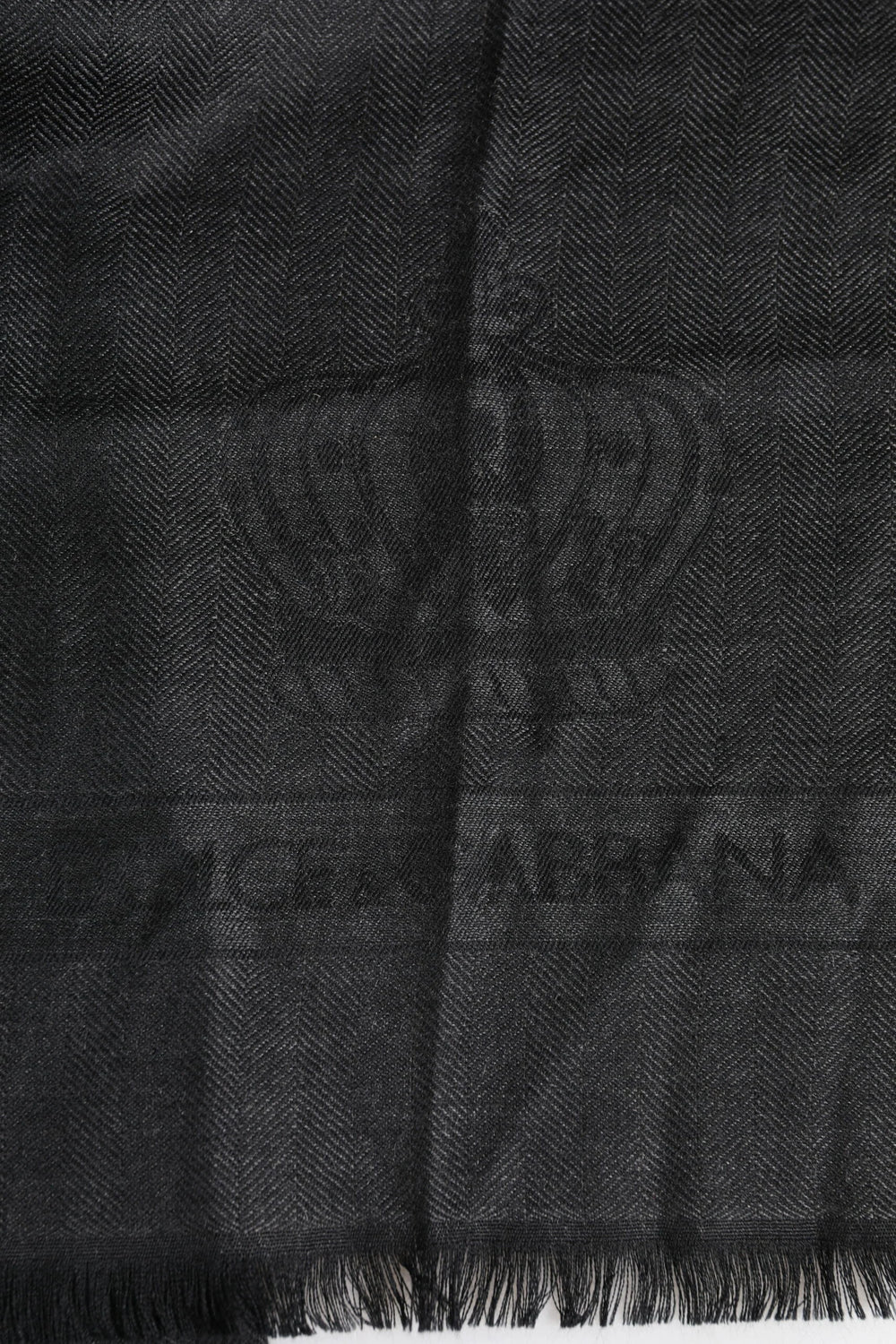 Dolce & Gabbana Dark Gray Cashmere Fringes Neck Warmer Scarf - Scarves & Shawls