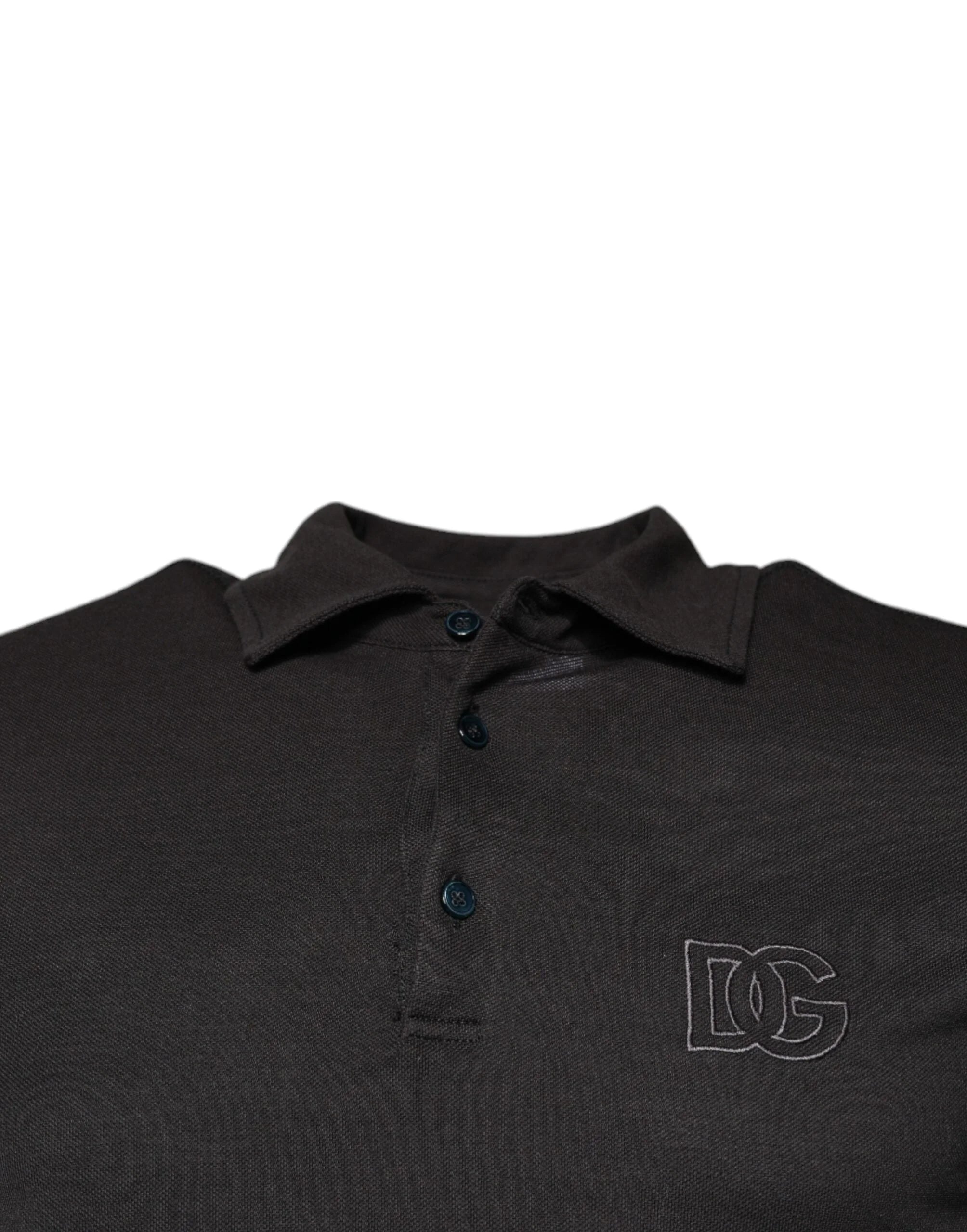 Dolce & Gabbana Dark Gray Collared Short Sleeves Polo T-shirt - IT50 | L - Polos