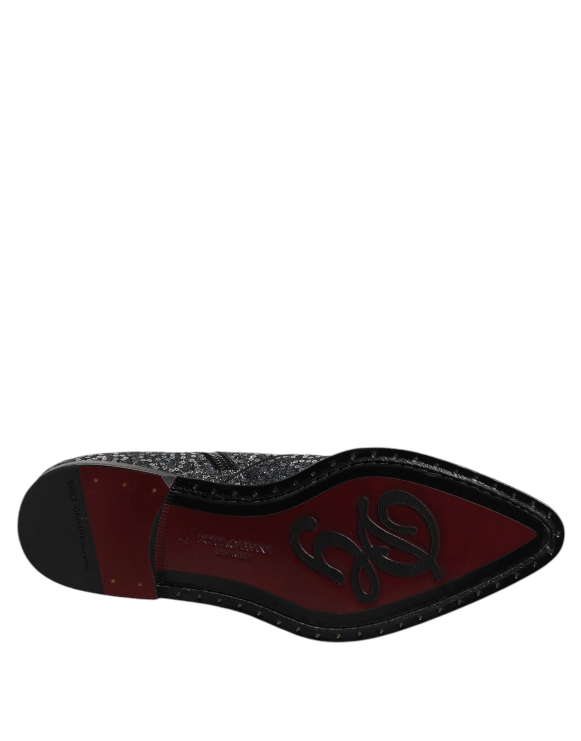 Dolce & Gabbana Dark Gray Cotton Sequined Chelsea Boots Shoes - EU41/US8 - Boots