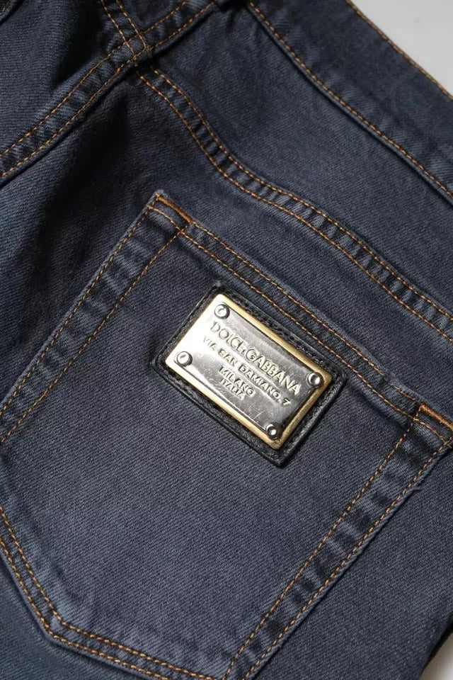 Dolce & Gabbana Dark Gray Cotton Skinny Denim Jeans - IT48 | M - Jeans