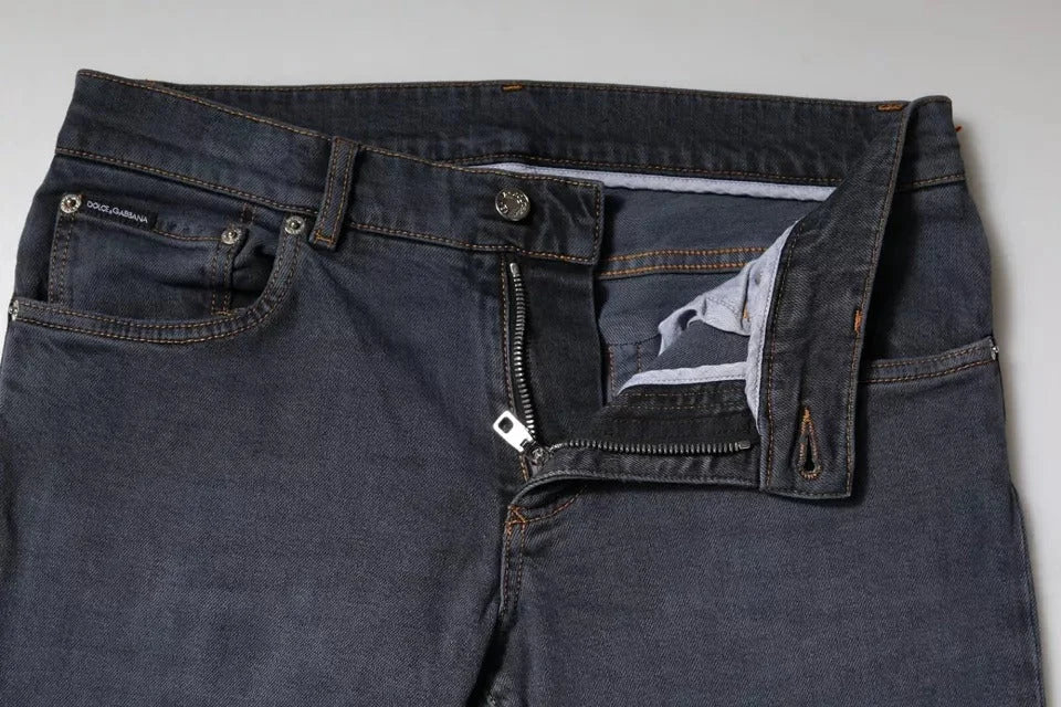 Dolce & Gabbana Dark Gray Cotton Skinny Denim Jeans - IT48 | M - Jeans