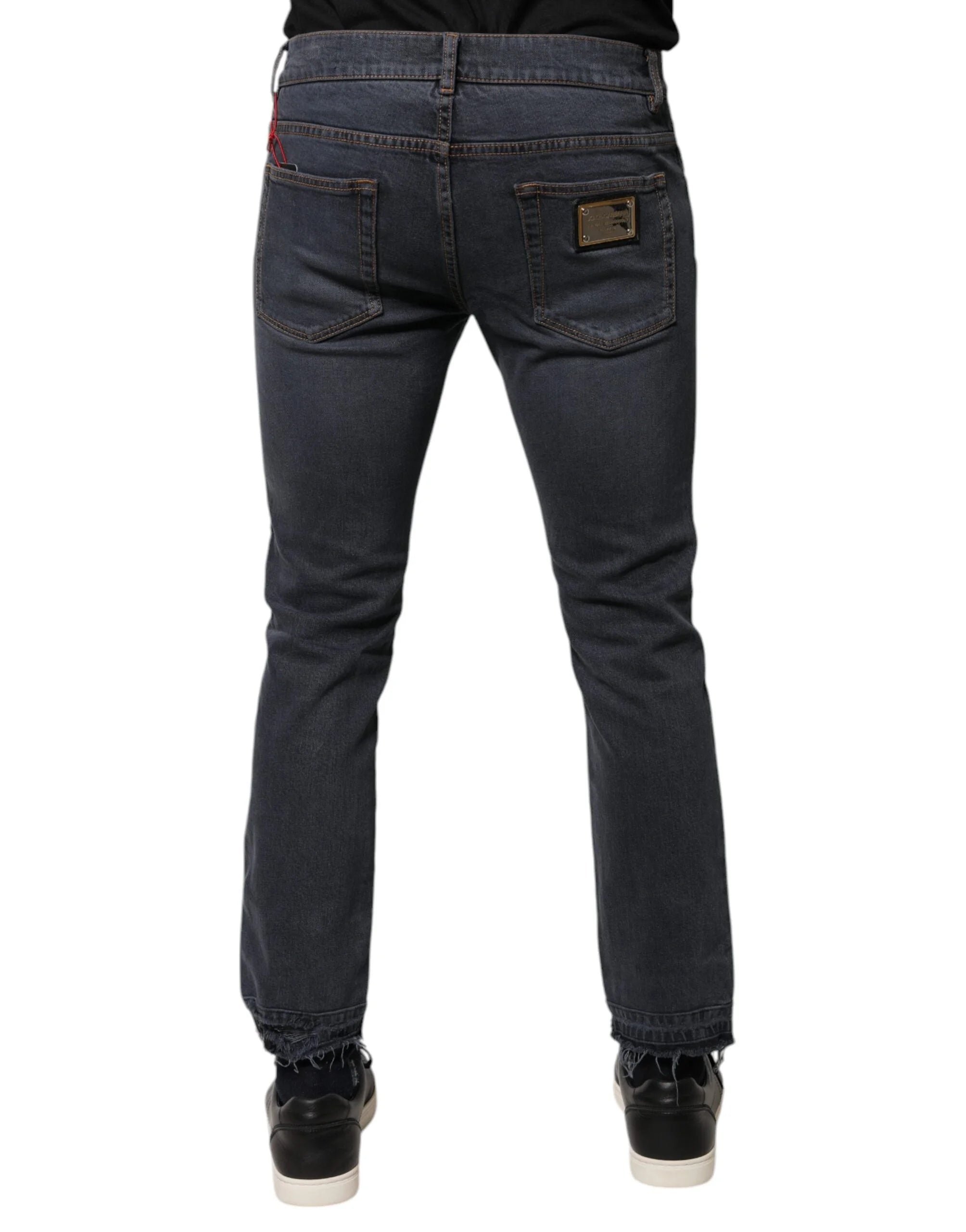 Dolce & Gabbana Dark Gray Cotton Skinny Denim Jeans - IT48 | M - Jeans