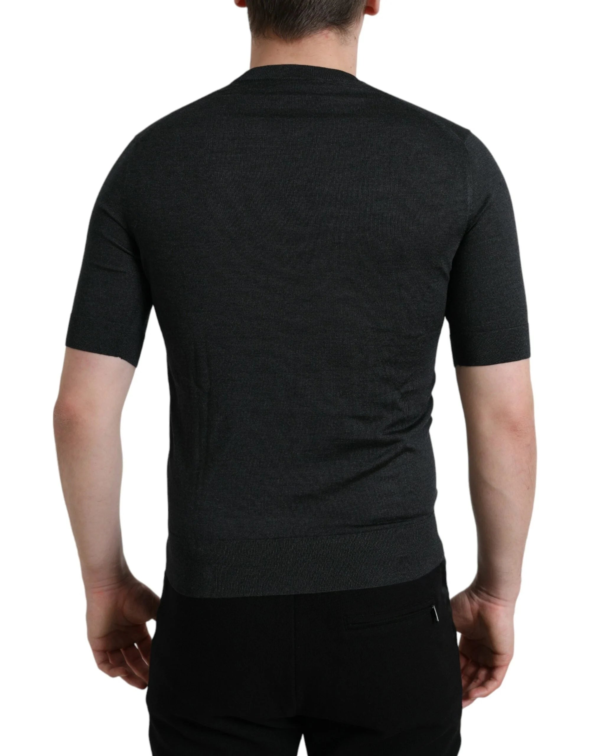 Dolce & Gabbana Dark Gray Crew Neck Short Sleeves T-shirt - IT44 | XS - T-Shirts