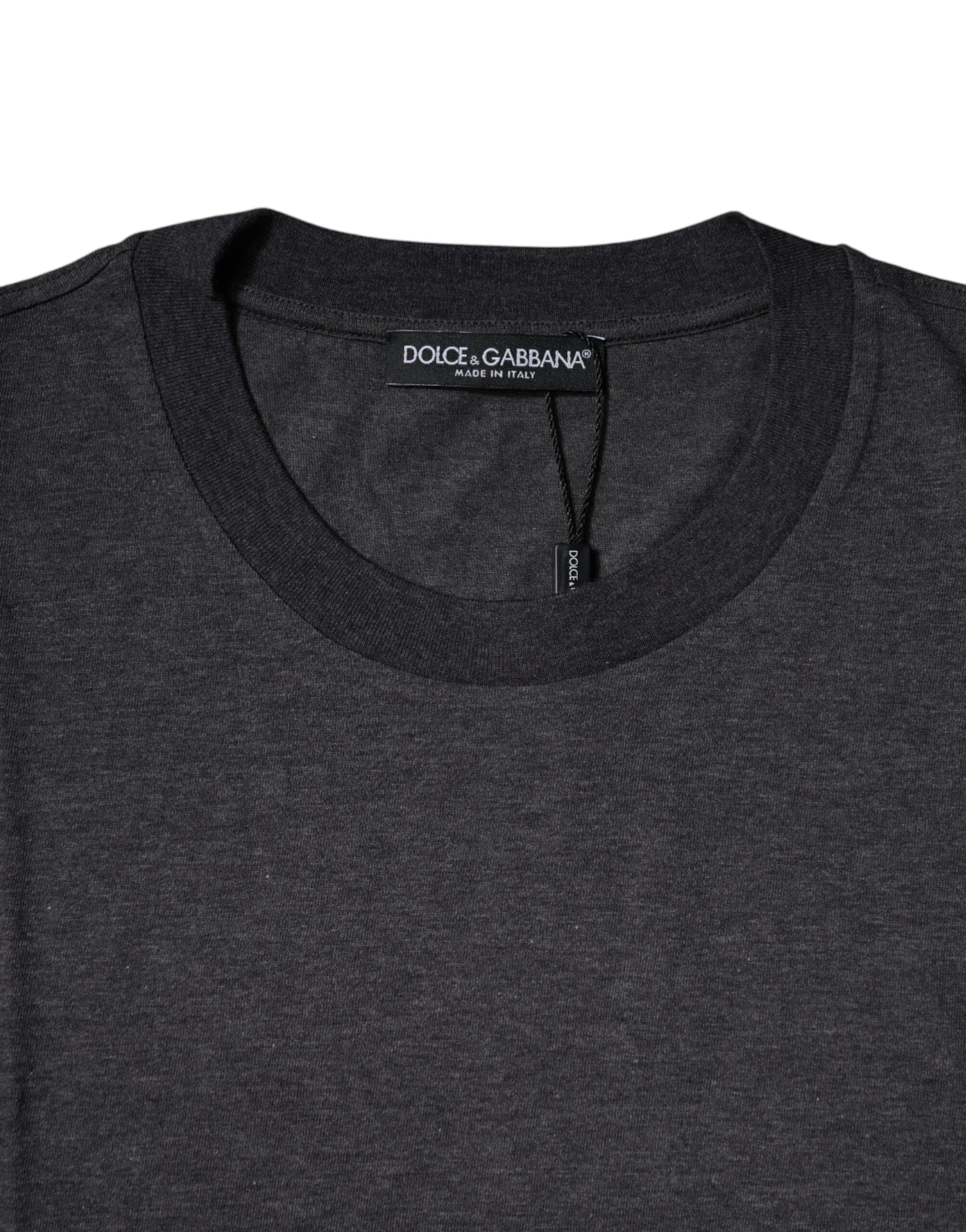 Dolce & Gabbana Dark Gray Crew Neck Short Sleeves T-shirt - IT50 | L - T-Shirts