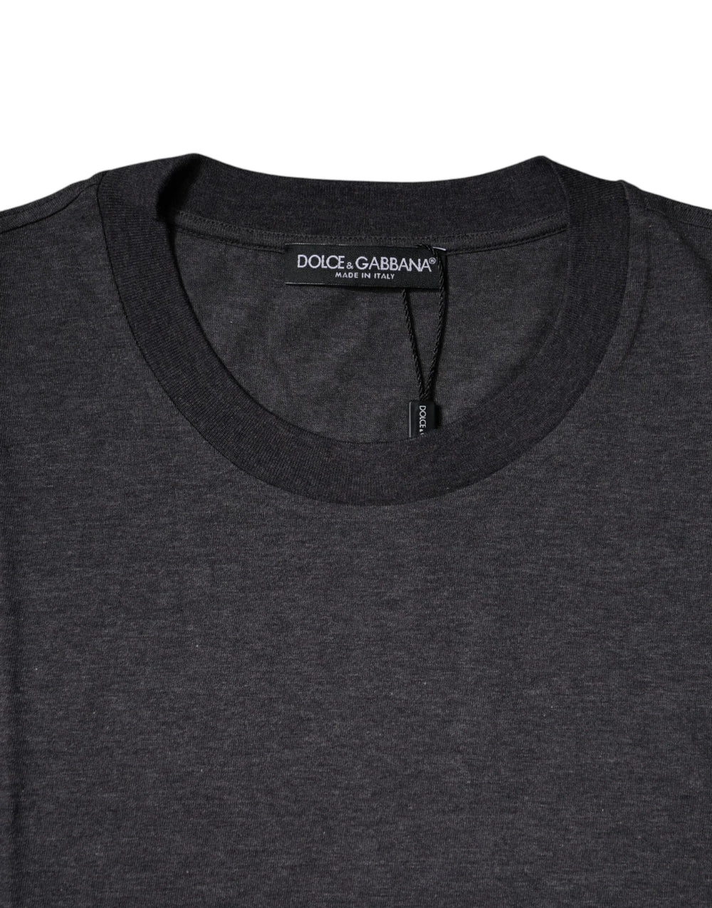 Dolce & Gabbana Dark Gray Crew Neck Short Sleeves T-shirt - IT50 | L - T-Shirts