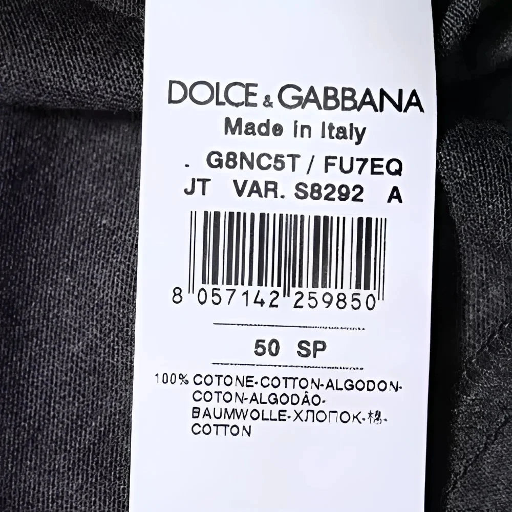 Dolce & Gabbana Dark Gray Crew Neck Short Sleeves T-shirt - IT50 | L - T-Shirts