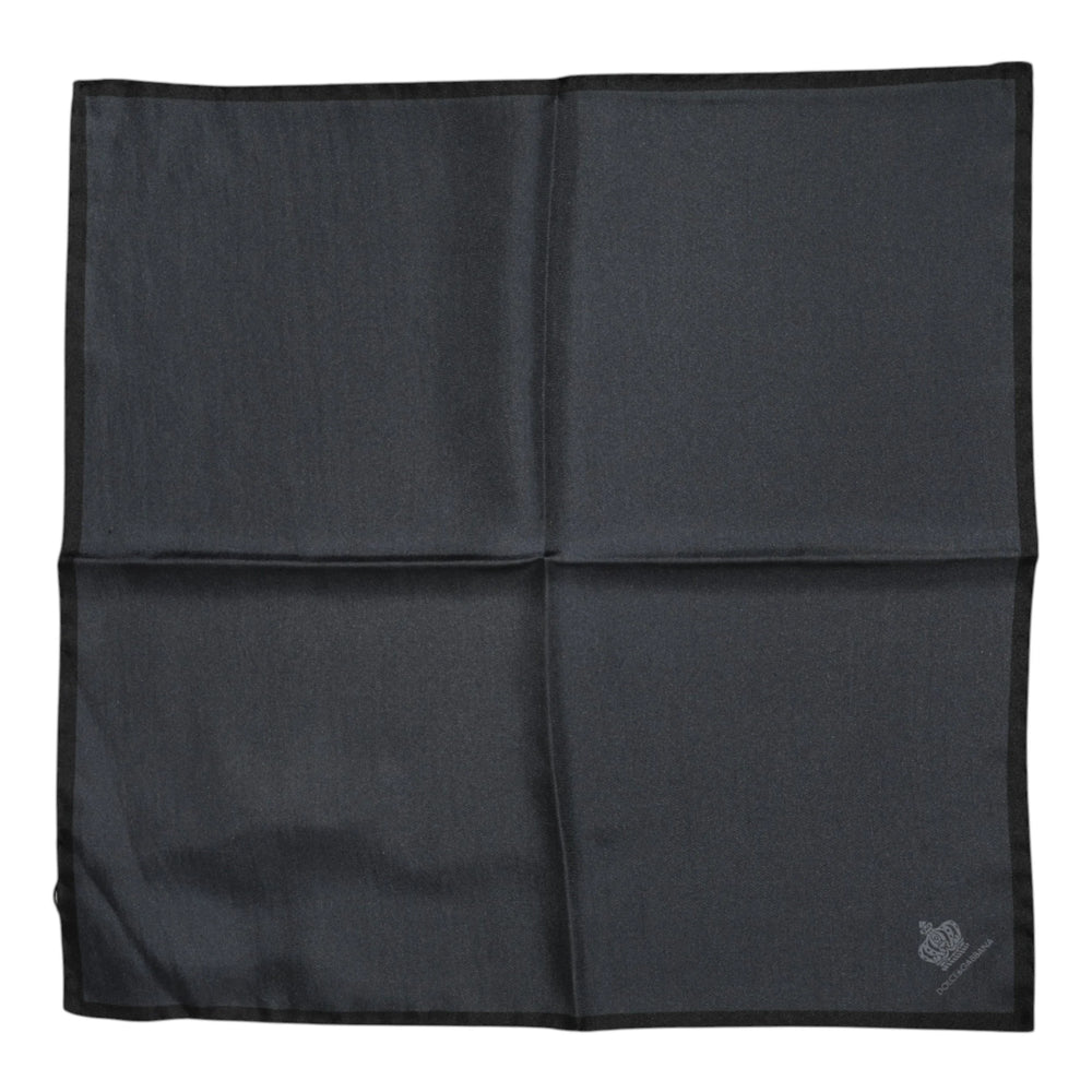 Dolce & Gabbana Dark Gray DG Crown Silk Square Foulard Scarf - Scarves & Shawls