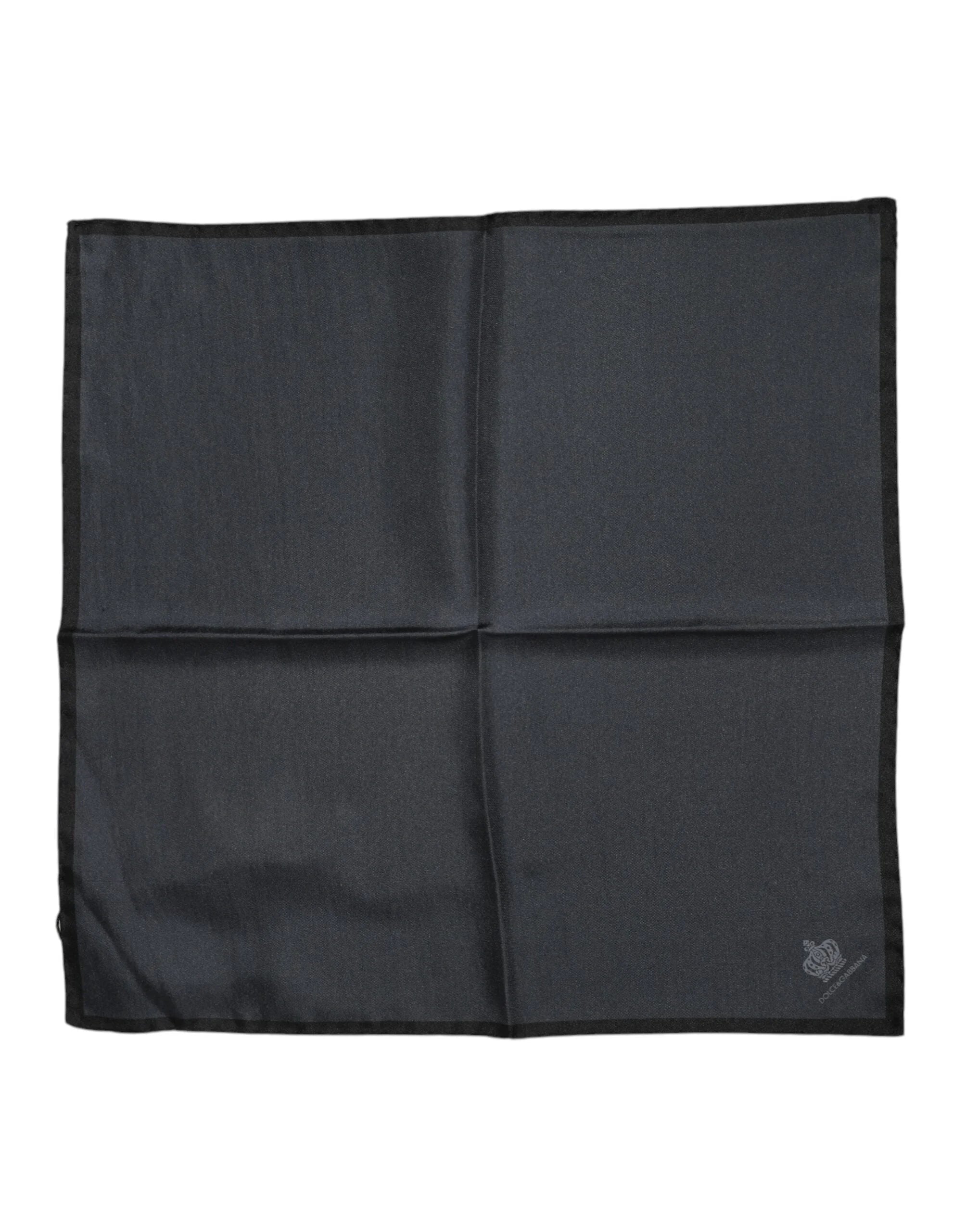 Dolce & Gabbana Dark Gray DG Crown Silk Square Foulard Scarf - Scarves & Shawls