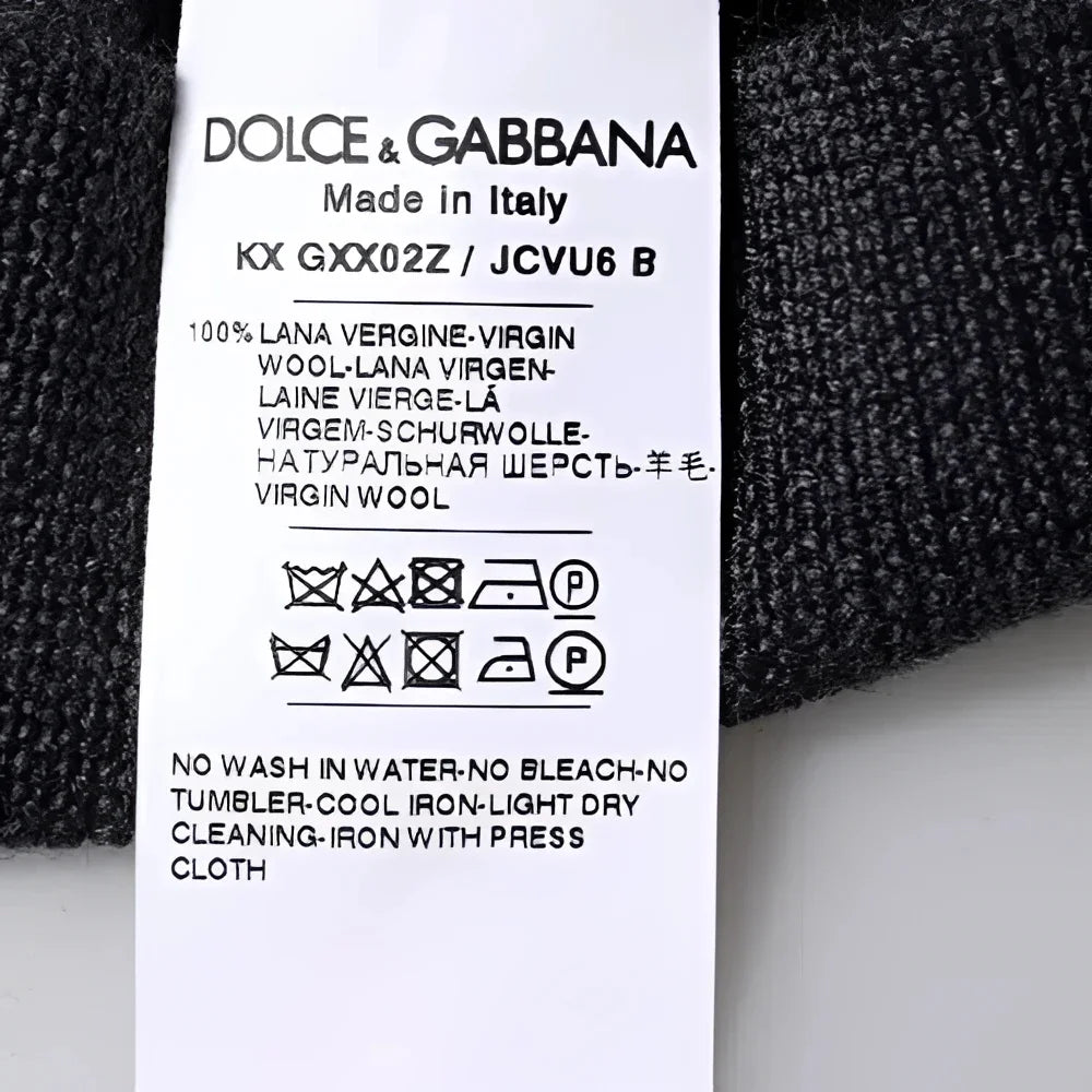 Dolce & Gabbana Dark Gray DG Logo Crew Neck Pullover Sweater - IT46 | S - Sweaters