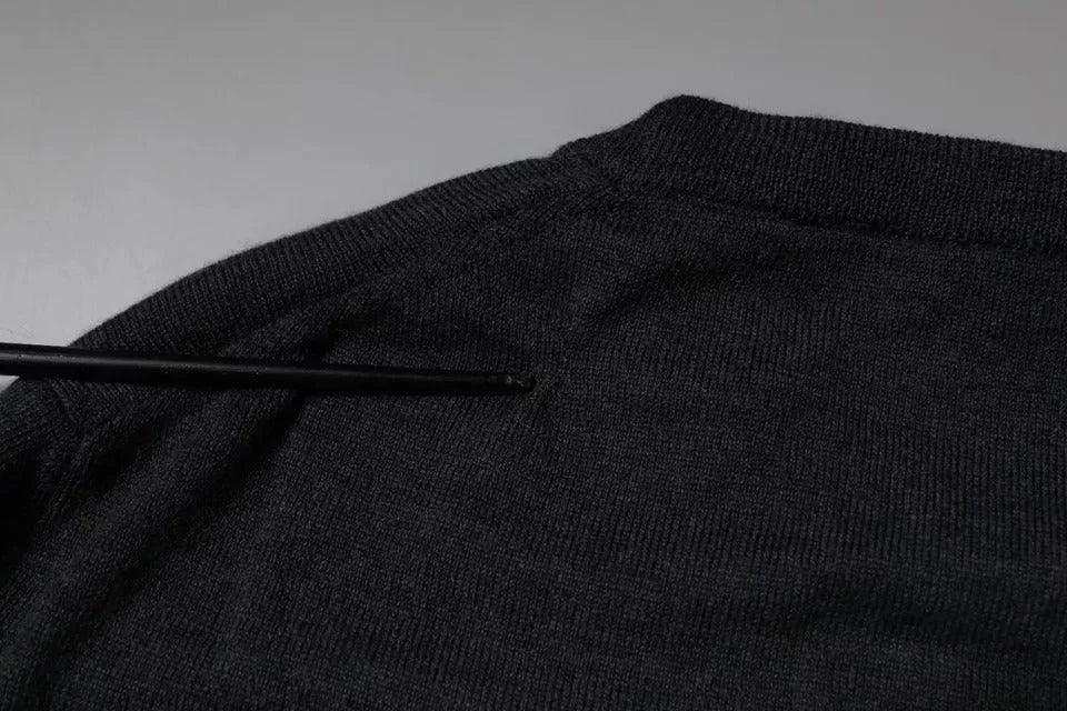 Dolce & Gabbana Dark Gray DG Logo Crew Neck Pullover Sweater - IT46 | S - Sweaters