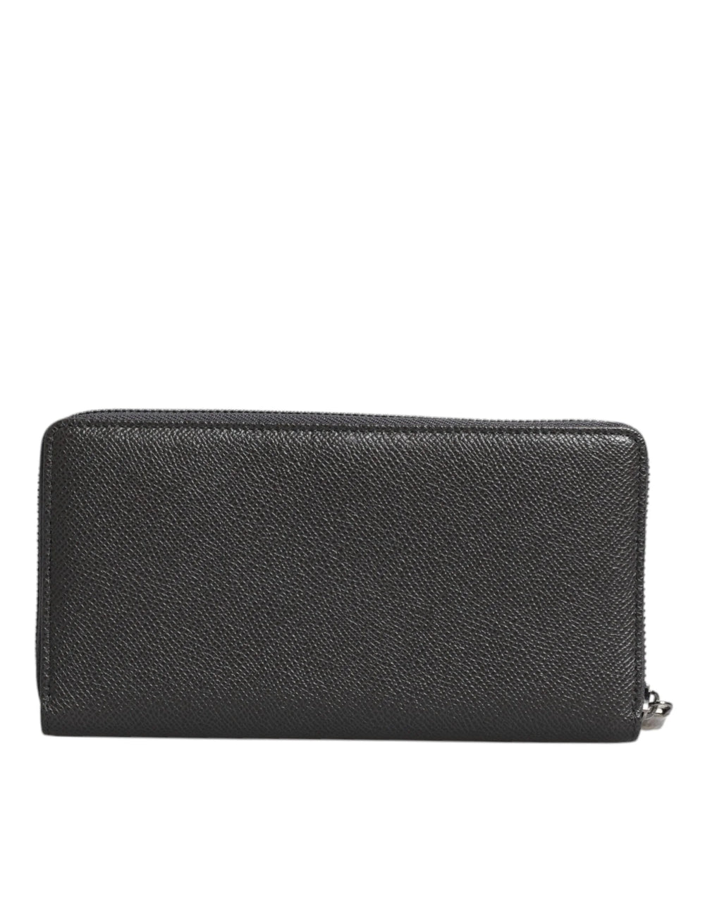 Dolce & Gabbana Dark Gray Leather DG Logo Zip Around Continental Wallet - Wallets