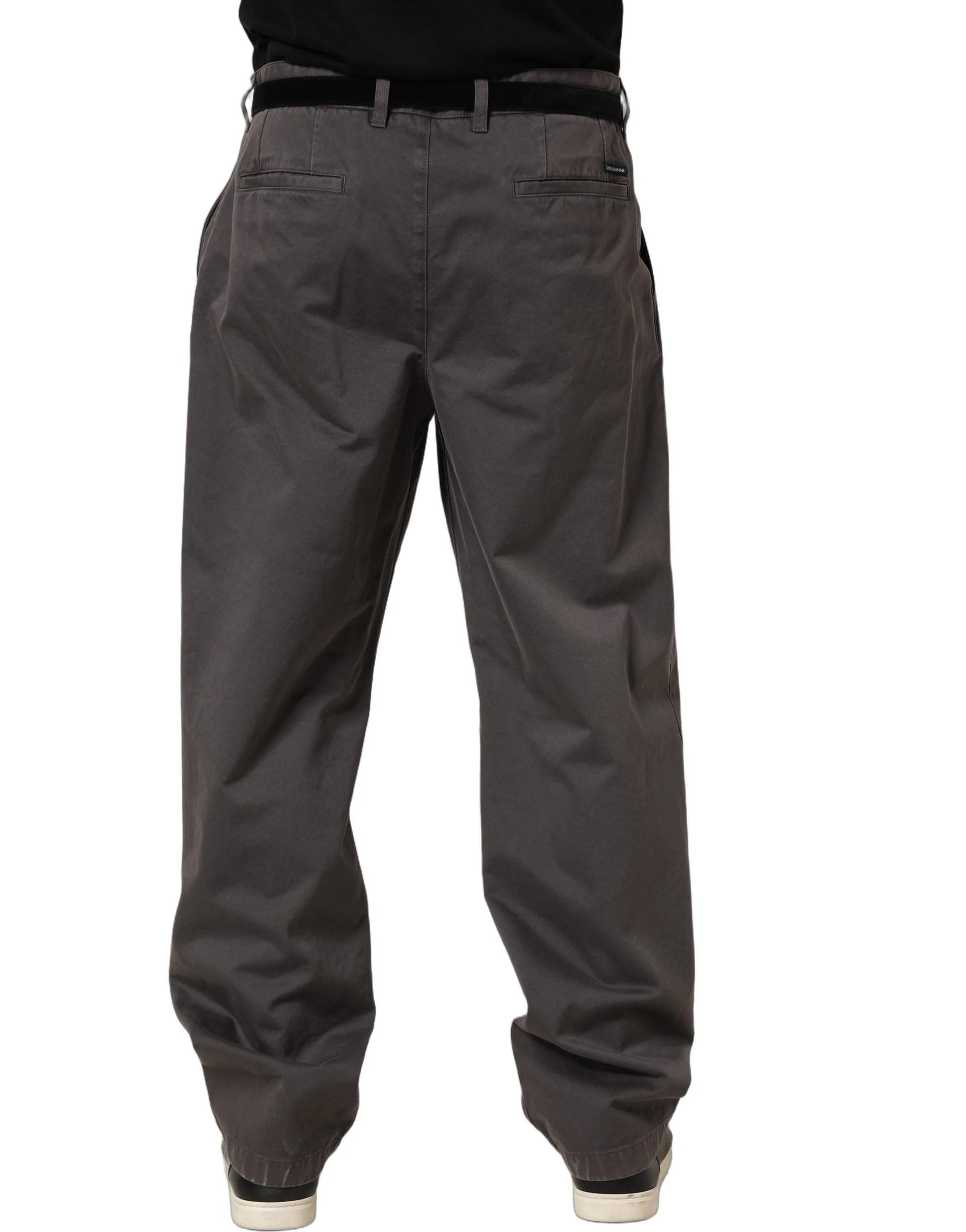 Dolce & Gabbana Dark Gray MidWaist Straight Men Trouser Pants - IT54 | XL
