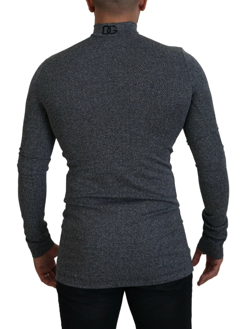 Dolce & Gabbana Dark Gray Nylon Turtleneck Pullover Sweater - IT48 | M - Sweaters