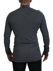 Dolce & Gabbana Dark Gray Nylon Turtleneck Pullover Sweater - IT48 | M - Sweaters