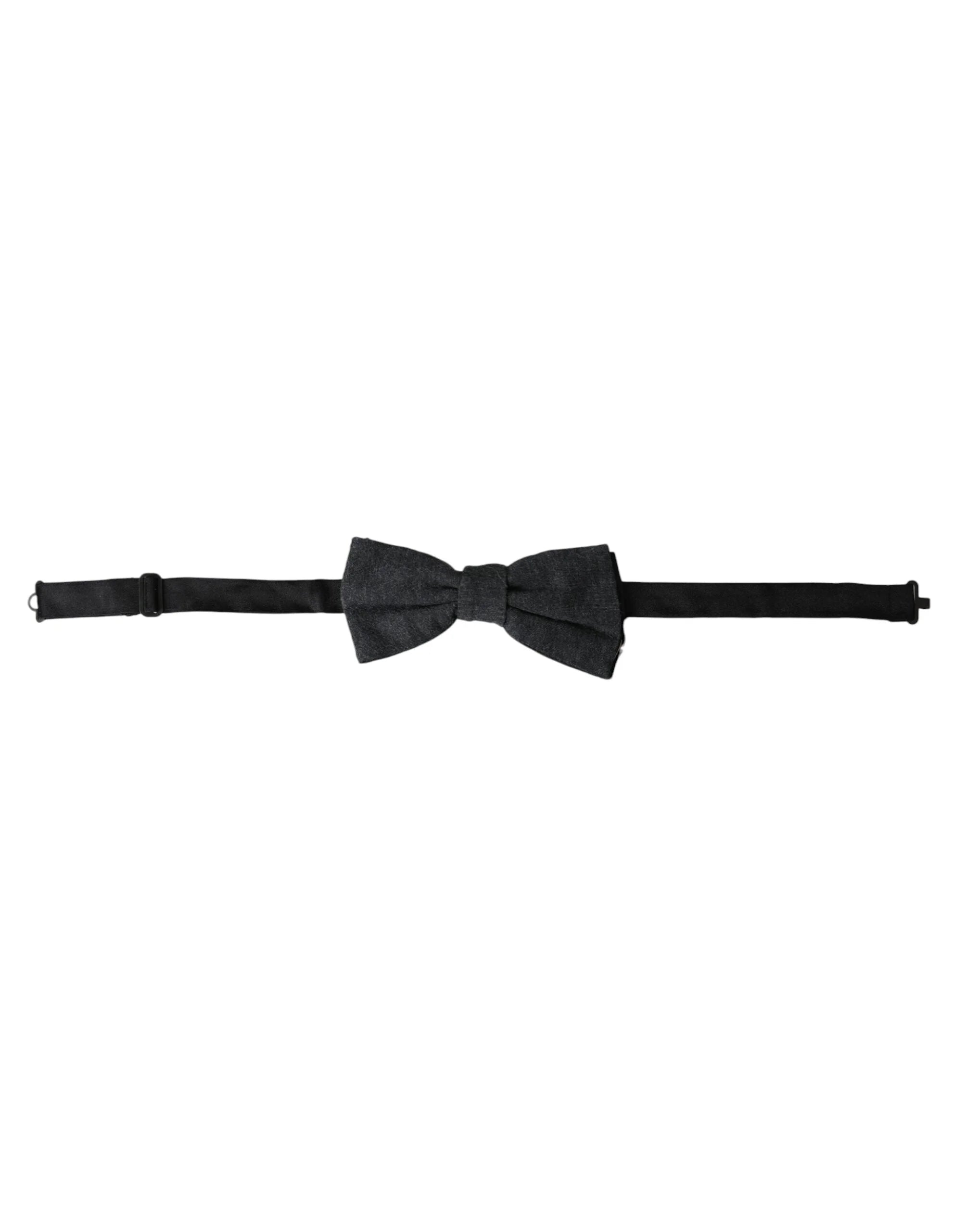 Dolce & Gabbana Dark Gray Silk Adjustable Neck Men Bow Tie - Neckties