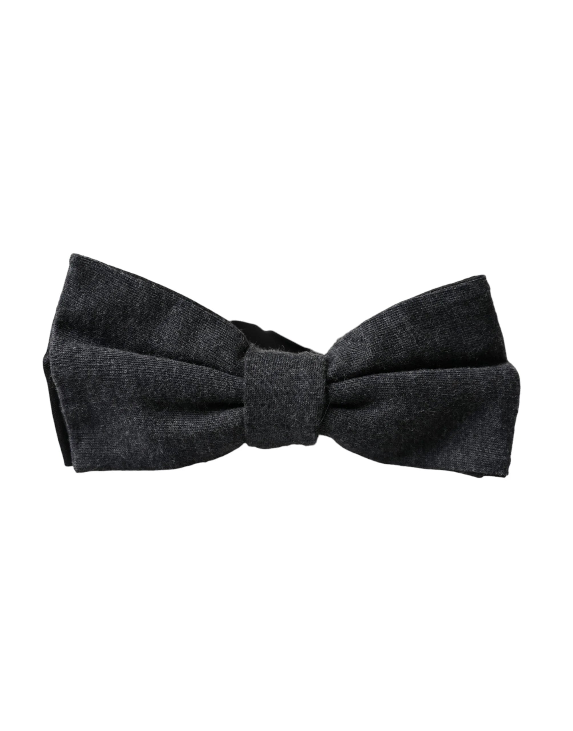 Dolce & Gabbana Dark Gray Silk Adjustable Neck Men Bow Tie - Neckties