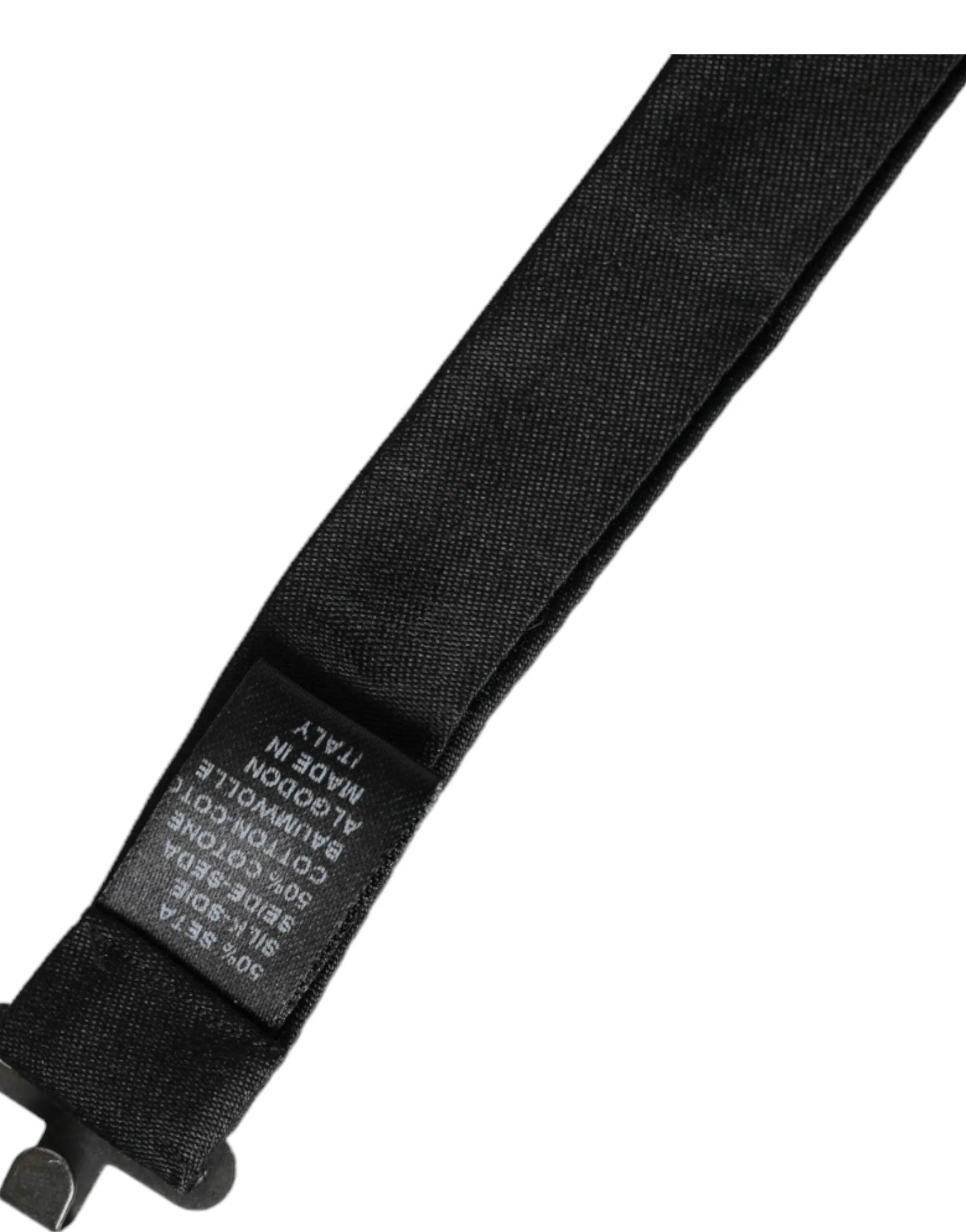 Dolce & Gabbana Dark Gray Silk Adjustable Neck Men Bow Tie - Neckties