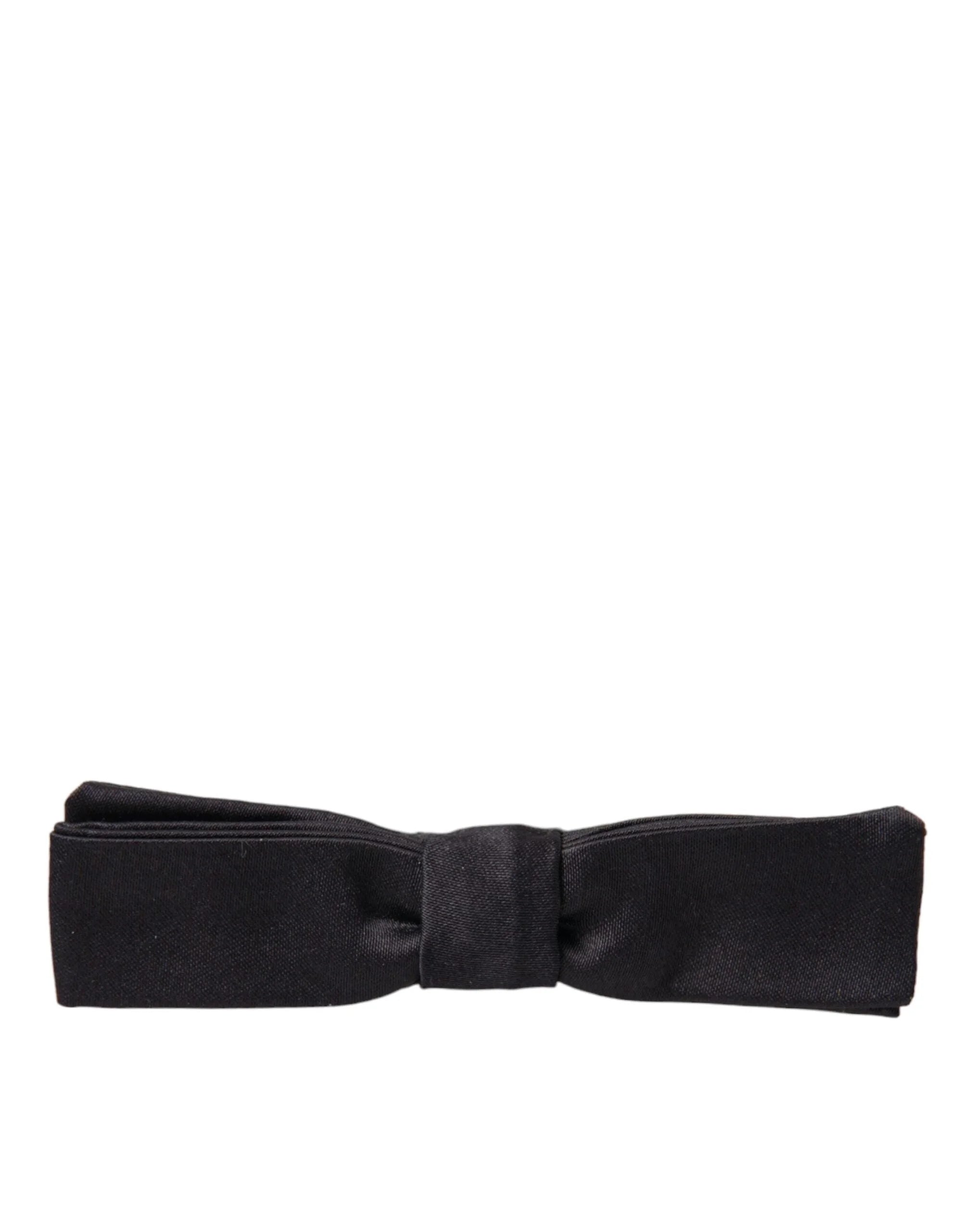 Dolce & Gabbana Dark Gray Silk Adjustable Neck Men Bow Tie - Neckties
