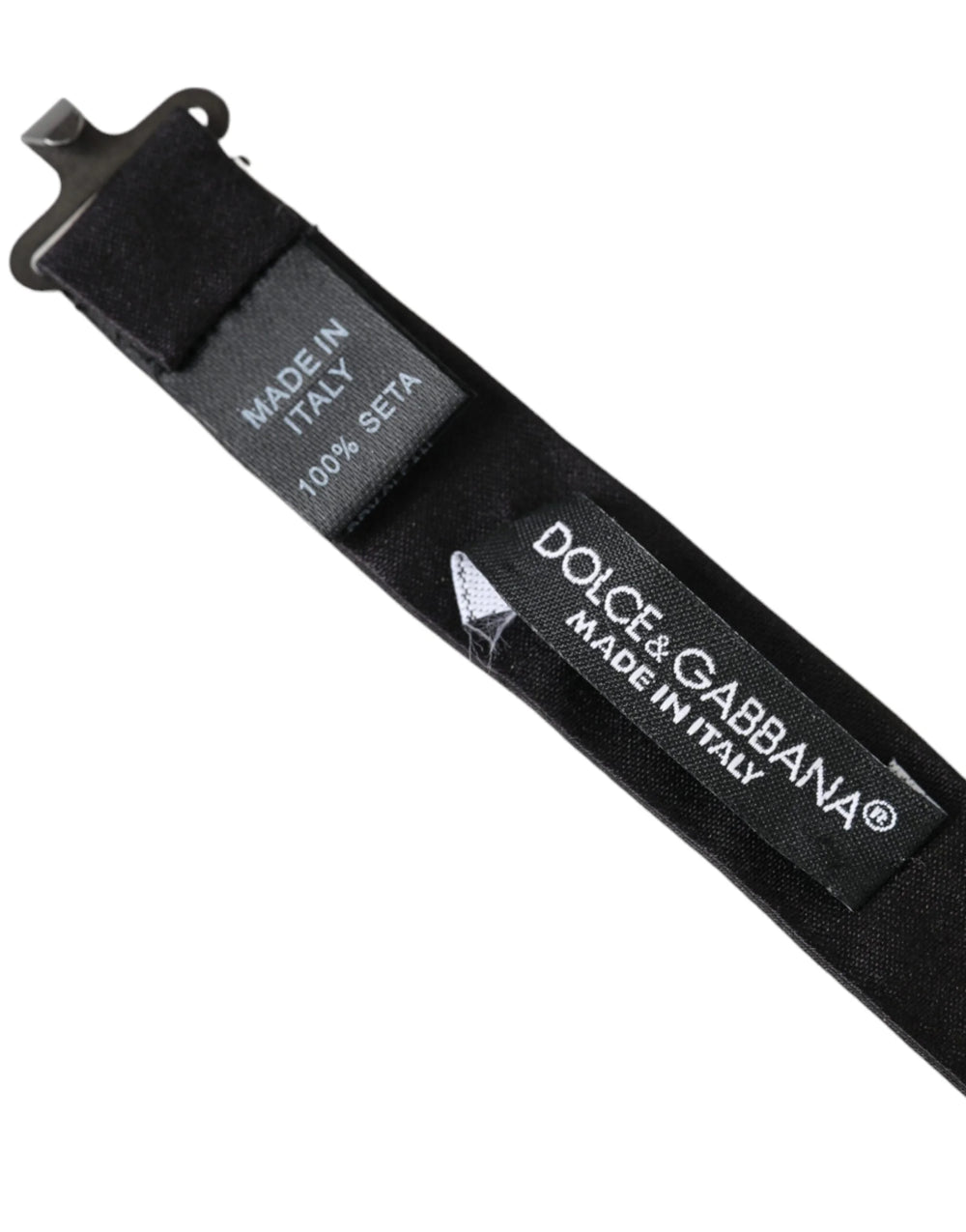 Dolce & Gabbana Dark Gray Silk Adjustable Neck Men Bow Tie - Neckties