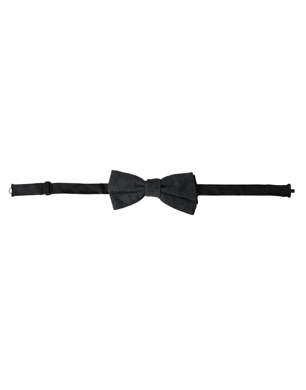 Dolce & Gabbana Dark Gray Silk Adjustable Neck Men Bow Tie - Neckties