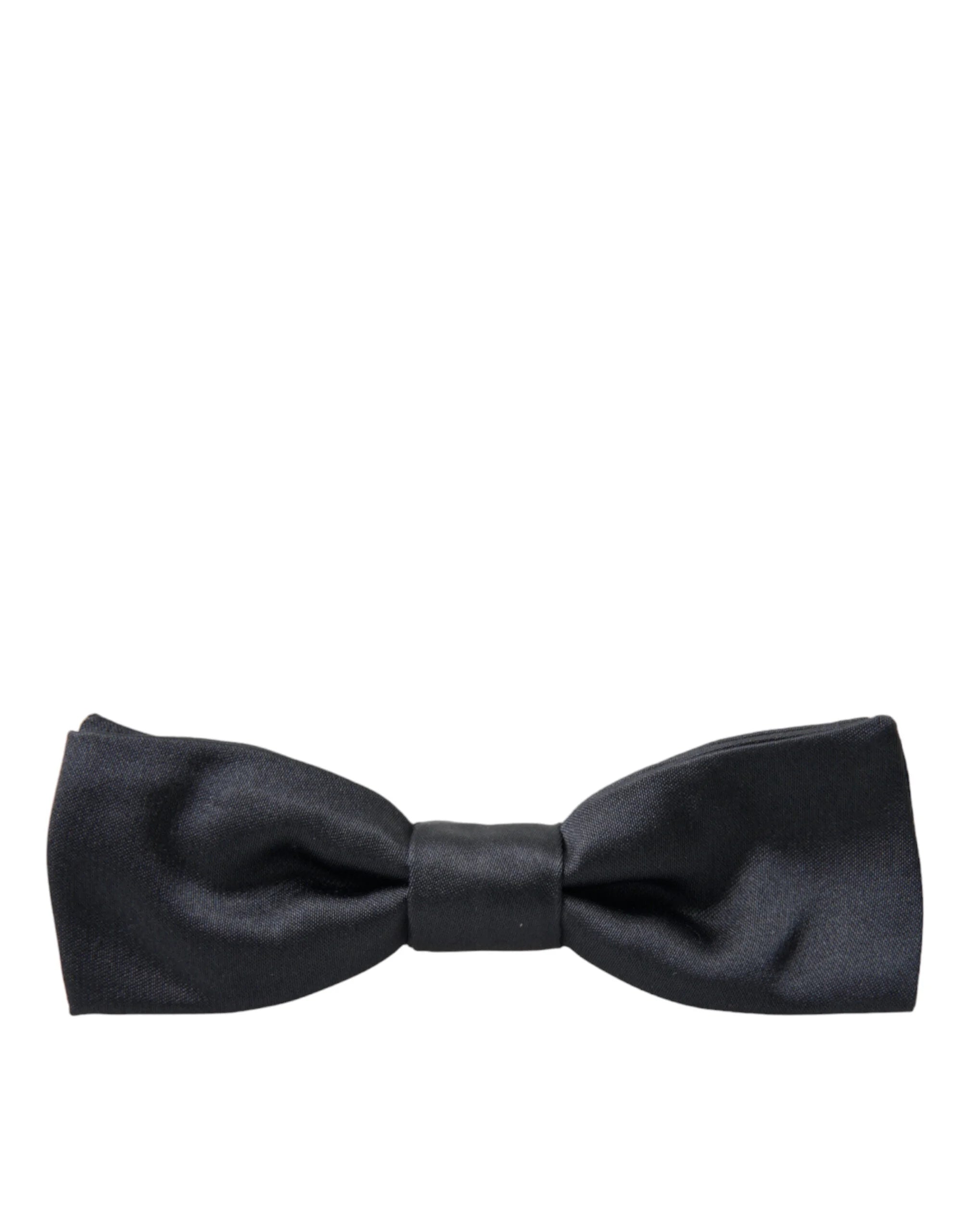 Dolce & Gabbana Dark Gray Silk Adjustable Neck Men Papillon Bow Tie - Neckties