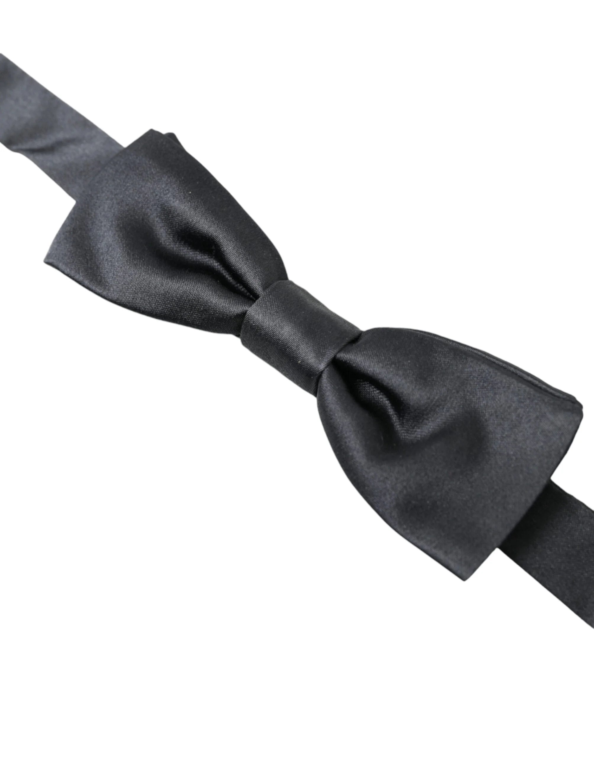 Dolce & Gabbana Dark Gray Silk Adjustable Neck Men Papillon Bow Tie - Neckties
