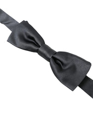 Dolce & Gabbana Dark Gray Silk Adjustable Neck Men Papillon Bow Tie - Neckties