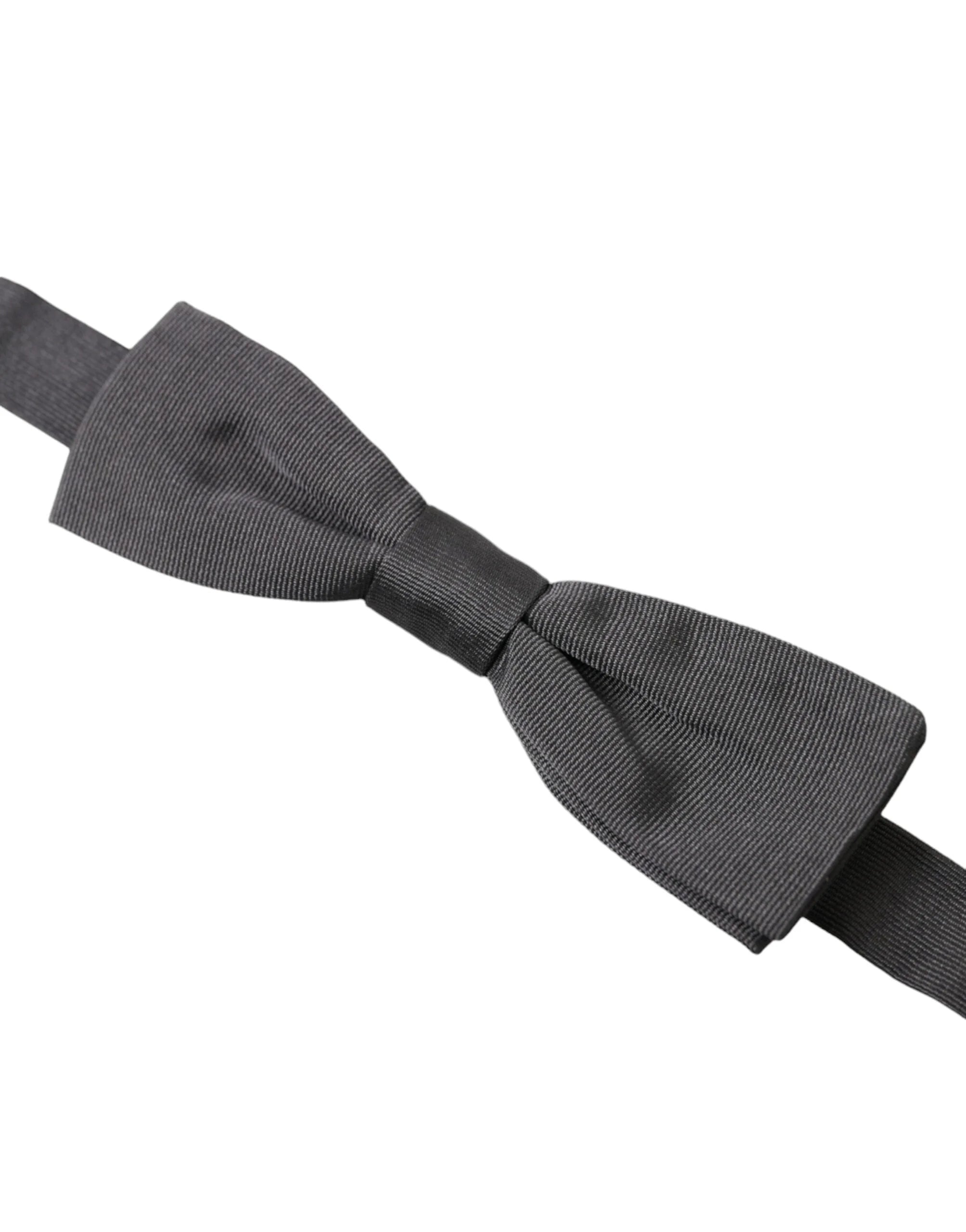 Dolce & Gabbana Dark Gray Silk Adjustable Neck Men Papillon Bow Tie - Neckties