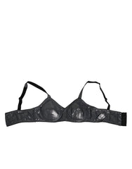 Dolce & Gabbana Dark Gray Silk Stretch Balconcino Bra Underwear - IT2 | S